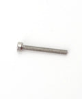50 Piece Turntable Headshell Mounting Hardware Kit Stainless Steel Hex Socket Head Screws Bolts Nuts Washers And Wrenches In A Mixed Box Case Color Silver For Phonograph Parts Ready To Install, close-up of a hex socket head screw.