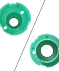 Two green plastic steering shaft bearing collars for upper and lower intermediate shaft.