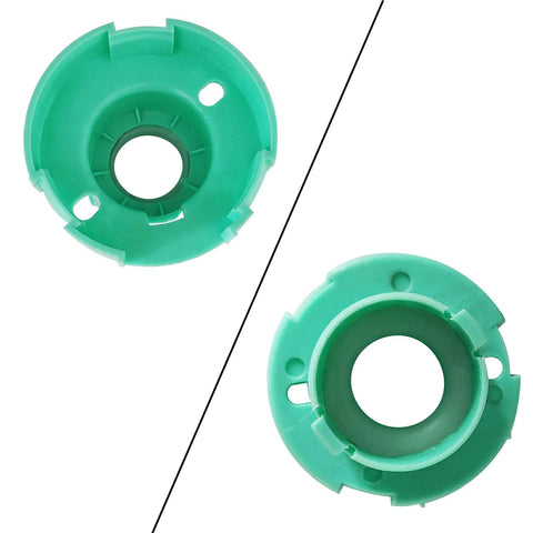 Two green plastic steering shaft bearing collars for upper and lower intermediate shaft.