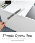 Hand holding heavy duty detachable drawer slides with hydraulic damping for smooth quiet operation built tough cold rolled steel.