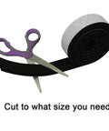 Rock Solid CR Neoprene High Density Foam Tape Weather Stripping Seal 1/2 Inch Wide X 1/2 Inch Thick X 6.5 Feet Long on a roll with scissors.