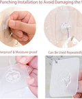 Clear Adhesive Wall Hooks With Hella Strong Peel And Stick Backing For Kitchen Bathroom Office Storage Solid Invisible Hold saves space by easily sticking without damaging walls.