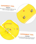 Close-up of yellow conductivity experiment tool showing connections, used in Boost Your Lab Game With This Top Shelf Conductivity Experiment Kit For High School Physics Classes.