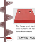 Heavy Duty 6 Inch Red Replacement Blade For Earth Auger With Durable Manganese Steel And Carbon Tungsten Coating Anti Corrosion Surface
