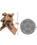 Winged Dragon Roof Cresting Sculpture In Terra Cotta, Hand Cast Stone Resin Ornament, dimensions shown, adds curb appeal