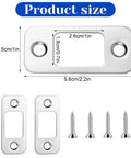 2 Pack Door Lock Plate Strike Plates For Exterior Doors One Inch By Two And One Quarter Inch Beefed Up Stainless Steel Backplates shown with screws