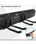 Top Shelf Heavy Duty Metal Garage Wall Mount Tool Organizer With Adjustable Hooks For Ladders Power Tools Garden Gear And Game Changer Storage Rack Pro featuring removable rubber padded hooks.