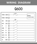 Wiring diagram Q600 for Six Button Industrial Wireless Crane Hoist Remote Control With 100 Meter Range.