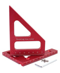 3D Multi Angle Measuring Ruler For Woodworking And Carpentry, 45 And 90 Degree Aluminum Alloy Square Protractor, red drawing line ruler