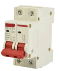 Top Notch Rock Solid Heavy Duty Two Pole Double MCB Circuit Breaker Rated Up To Sixty Three Amps At Five Hundred Volts for solar use.