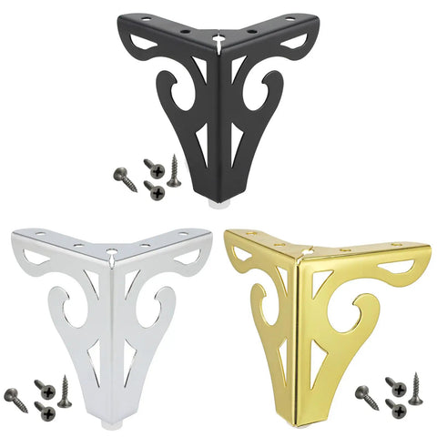 Iron Triangular Furniture Legs Replacement For Tables, Cabinets, Bookcases, Wardrobes, And Chairs, in black, silver, and gold