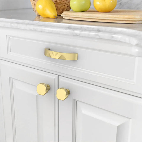 10 Pack Brushed Gold Cabinet Pulls Featuring A 3 Inch Center Hole Ideal For Kitchen Drawers And Bathroom Vanities Solid Build Design with a sleek gold handle.