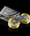 Heavy Duty Stainless Steel Sliding Door Rollers Featuring Double Wheel Pulleys For Bathroom Cabinets And Glass Panels in silver and gold finish.