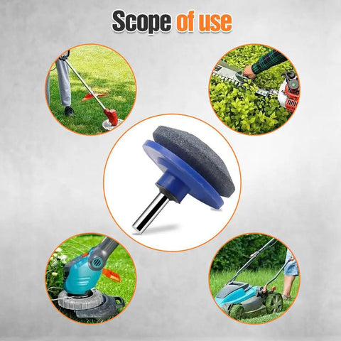 Dull Lawn Mower Blade Sharpener Kit 2024 Upgraded Universal Blade Sharpeners For Lawn Mowers Works With Any Power Drill Three Piece Sharpening Set For Quick Cut Restoration with examples of usage