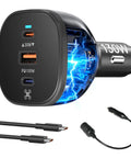 Beefy 130W Car Drone Charger With 3 USB Ports USB C USB A Fast Charging For DJI Mini Air Mavic 4 Pro Mavic 3 Avata Neo Series Charging Hub