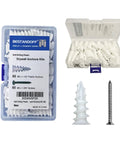 Self Drilling Drywall Anchors And Screws Kit, 100 Piece Assortment With 50 Plastic Anchors And 50 Flat Head Screws