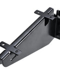 Side view of 4 Pack E Track Fixed Shelf Brackets For Trailer Truck Warehouse And Garage Heavy Duty Rust Resistant Black Finish Fits E Track Or X Track Rails Adjustable Width To Match Your Rail System Durable 9.4 By 4.2 By 2.5 Inch Size