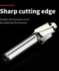 M14 Straight Shank Counterbore End Mill 4 Flute HSS Cutting Tool on black background, sharp cutting edge, metalworking tool