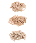 900Pcs Woodworking Doweling Jig Kit Round Fluted Wooden Dowel Pins Rods Locator for DIY Furniture Assembly Joint Connector Pegs Set in 6mm and 10mm Bundle showing assorted pins