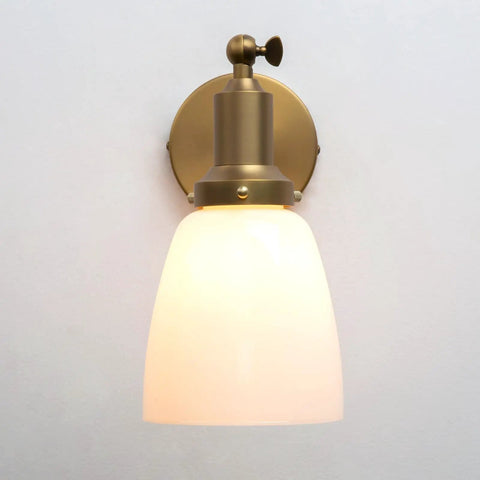 Industrial Vintage Slope Pole Wall Mount Sconce With 5.5 Inch Oval Milk White Glass Shade Retro Vibe Antique Style Wall Lamp Fixture E26