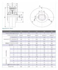 Magnetic powder brake tension control, ultra-thin cross-section with coil and mounting bracket, DC24V.

Magnetic powder brake top view: circular face with bore and mounting pattern models 006–100.