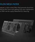 Airframe T7 White 17 Inch High Airflow AV Gear Cooling Fan System with detachable nylon mesh filter shown