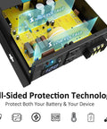 Badass 3000 Watt Pure Sine Wave Solar Power Inverter view showing internal components with high and low voltage indicators.