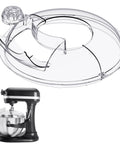 Pouring Shield Splash Guard For 6-7 Qt Tilt-Head Stand Mixer With Stainless Steel Bowl shown on a mixer