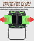 Easy Assembly Outdoor Compost Tumbler With Dual Chamber Rotating Bin For Fast No Fuss Garden And Kitchen Composting
