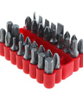 Top Tier 33 Piece Screwdriver Bit Set With Hex And Torx Bits For Tough Jobs Includes Durable Organizer Case And Heavy Duty Steel Drilling Tools You Can Trust For Any Repair Gig, 33-piece steel bits in red organizer case