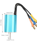 Heavy Duty Brushless Motor Esc Receiver And Servo Set Slick Aluminum Upgrade For Sg1603 Sg1604 RC Cars showing blue motor with wires.