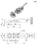 Heavy Duty Freezer Door Handle And Lock Assembly Top Shelf Stainless Steel Cold Storage Entry Hardware Built Like A Tank No Sweat Guarantee For Warehouse Gates 181 By 55 Mm specifications diagram.
