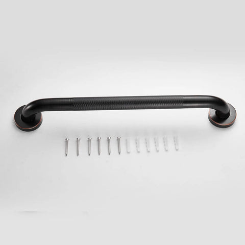 Built Tough Sixteen Inch Oil Rubbed Bronze Shower Grab Bar Wall Mounted Rustproof Stainless Steel Bathroom Safety Rail with screws.