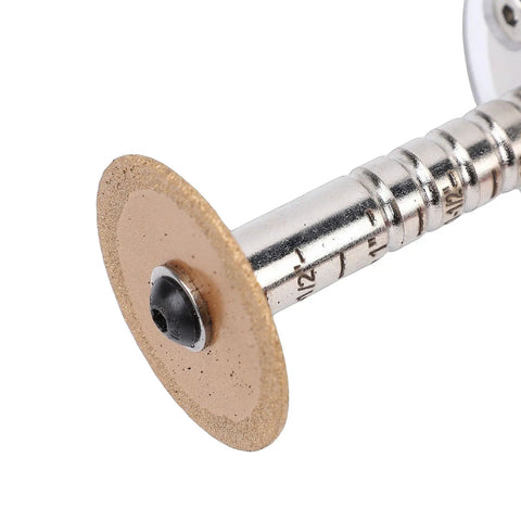 Close-up of Adjustable Inside Pipe Cutter for PVC ABS and Plastic Pipes 6 to 105mm with Quarter Inch Connection Rod showing scale markers