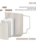 Milk Frothing Pitcher 12oz 350ml Stainless Steel For Espresso And Latte Art, showing triple-layer SUS 304 design and ergonomic handle.