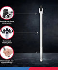 Heavy Duty 1/2 Inch Drive Extension Breaker Bar With 18 Inch Extended Handle Drop Forged Crv Steel showcasing its sturdy construction and rotating head.