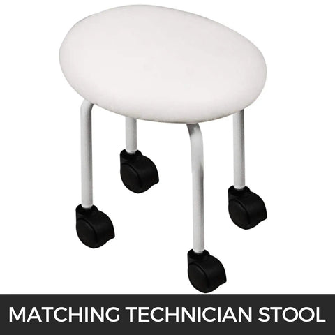 Pro Grade Hydraulic Lift Spa Pedicure Chair With Deep Soak Bubble Massage Footbath Top Shelf Salon Setup Zero Grind Cleanup Slick Contour Cushions For Prime Relax Mode White