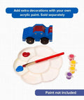 Monster Truck DIY Wood Kit For Kids 4-7 With Screws, Screwdriver, And Sticker Sheet, Kid-Friendly STEM Craft Kit For Home And School, Learn Basic Woodworking While Building A Cool Monster Truck, painted wooden truck with paint set