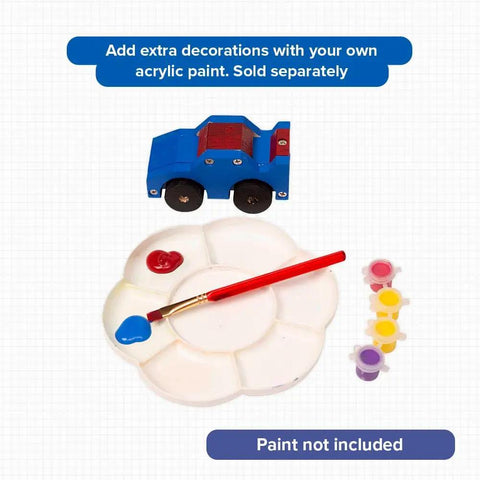 Monster Truck DIY Wood Kit For Kids 4-7 With Screws, Screwdriver, And Sticker Sheet, Kid-Friendly STEM Craft Kit For Home And School, Learn Basic Woodworking While Building A Cool Monster Truck, painted wooden truck with paint set