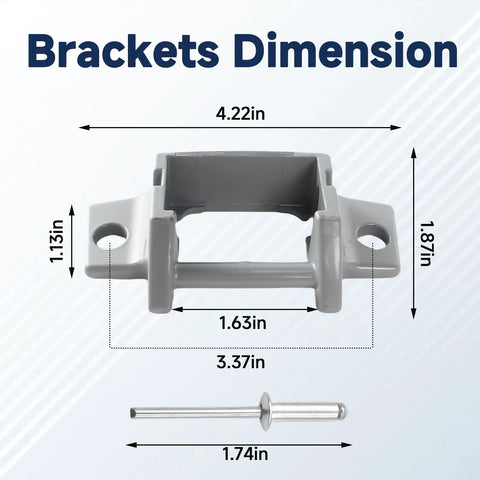 RV Awning Mounting Brackets Replacement Direct Fit for A E 8300 8500 8700 9000 Series Diecast Foot Service Kit With Rivets Heavy Duty and Easy Install for RV Awnings