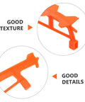 Close-up of bracket accessories in bright orange for Five Pack Rubber Band Powered Glider Plane Kit For Kids And Fam, DIY Assembly Aircraft Model