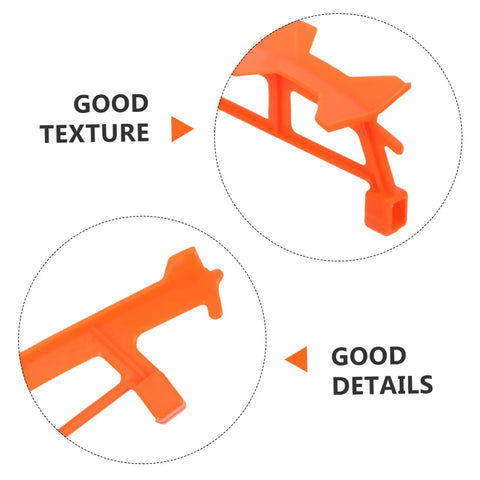 Close-up of bracket accessories in bright orange for Five Pack Rubber Band Powered Glider Plane Kit For Kids And Fam, DIY Assembly Aircraft Model