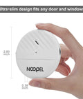 5 Pack Glass Break Alarm Sensor For Home Security, 125dB Window Alarm With Adjustable Sensitivity And Low Battery Indicator, Easy Install, Heavy Duty Anti Theft Protection For Windows And Glass, 2.83-inch round white unit in hand