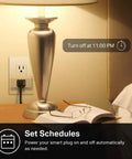 Smart Plug Mini With Energy Monitoring That Works With Alexa And Google Home No Hub Required Easy WiFi Setup beside table lamp