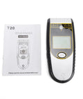 Hyuduo Digital Stud Finder Wall Scanner 7-in-1 (Silver) with user manual beside it, showing digital display and depth markings.