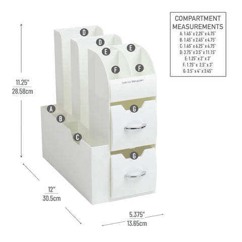Cup and Condiment Station for Coffee Bar and Kitchen Go To Space Saving Countertop Organizer with drawers and compartments.