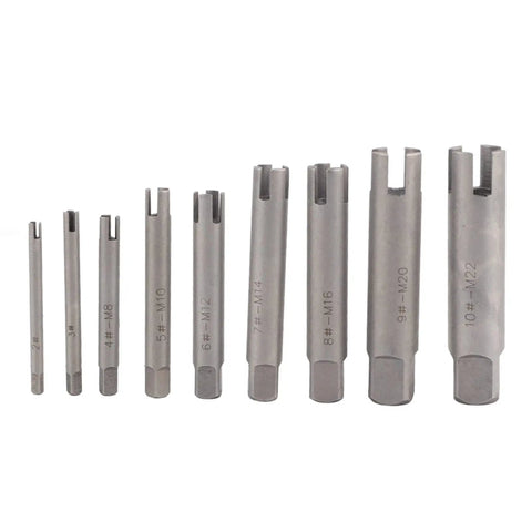 Premium Heavy Duty Screw Extractor Set To Bust Rusted Stripped Bolts And Broken Taps With Ease For Home Repair Projects Or Industrial Jobs Using This Durable High Speed Steel Removal Kit That Gets The Job Done Right. High speed steel extractors M2-M22