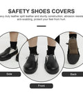 Heavy Duty Leather Steel Toe Overshoes For Work Boots With Adjustable Strap Built Tough Slip Resistant Sole Crush Proof Protection