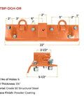 Orange Tractor Bucket Grab Hooks Bolt On Plate With D Ring And Grab Hooks For 2 Inch Hitch Receiver Compatible With Deere