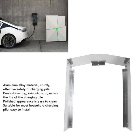 Hella Tough Wall Mount Charging Station Cover Aluminum Alloy Weatherproof Shield for Your Electric Vehicle Charger outdoor view with car.